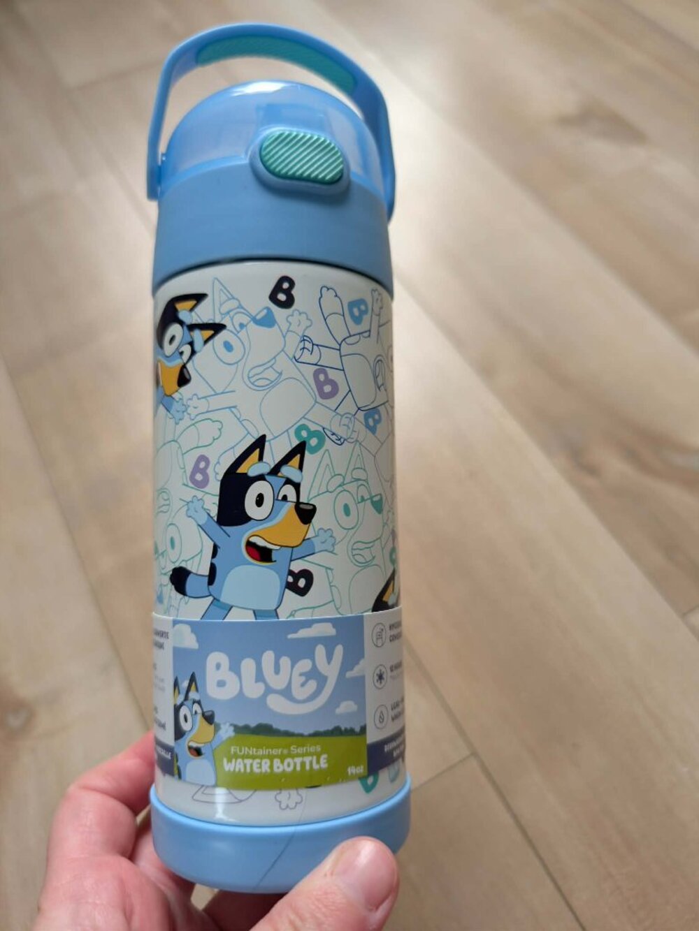 NWT Thermos Funtainer Bluey 14oz Kids Stainless Steel Water Bottle Straw